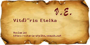 Vitáris Etelka névjegykártya